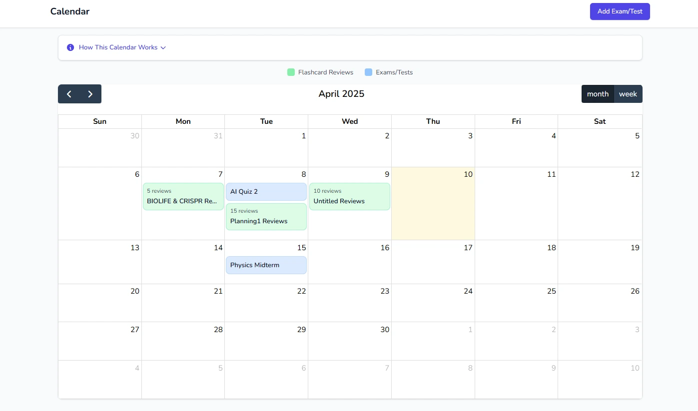 Study Schedule
